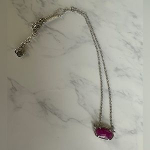 Kendra Scott Elisa Silver Pendant Necklace in Purple Jade - excellent condition!